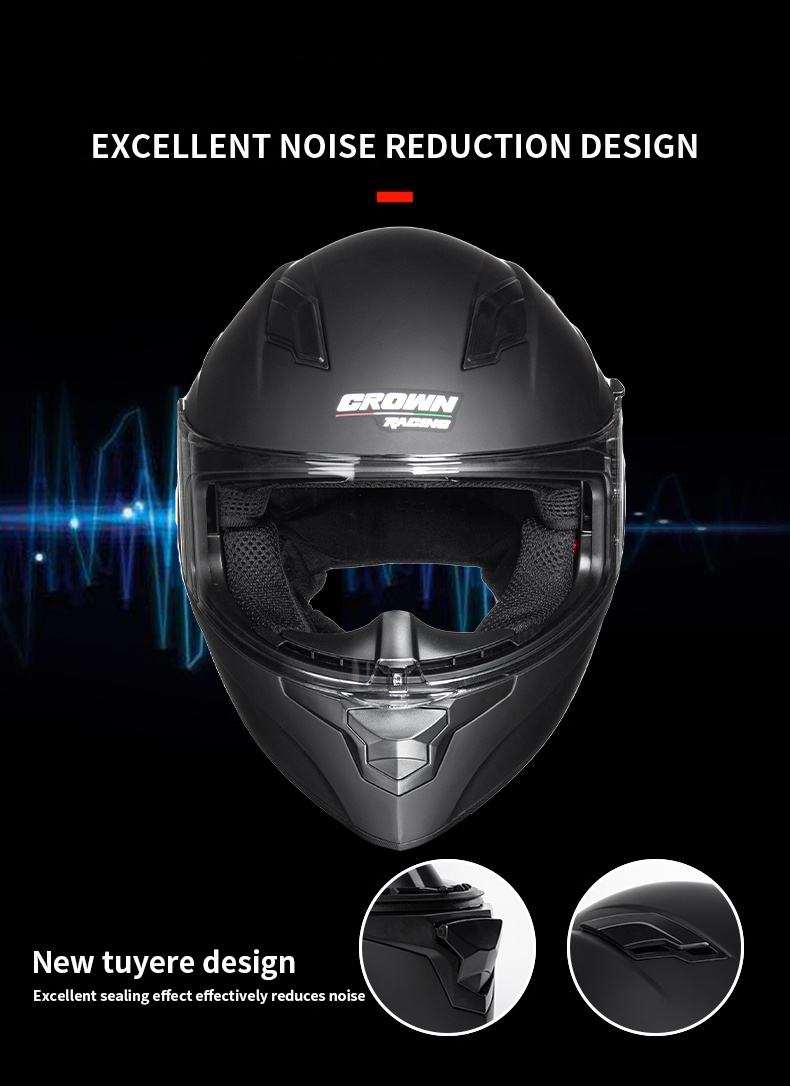 Crown Racing Motorcycle Dual Visor Open Face Full Face Casco Autenticación  Dot Casco Motocicleta - Automotriz - Temu