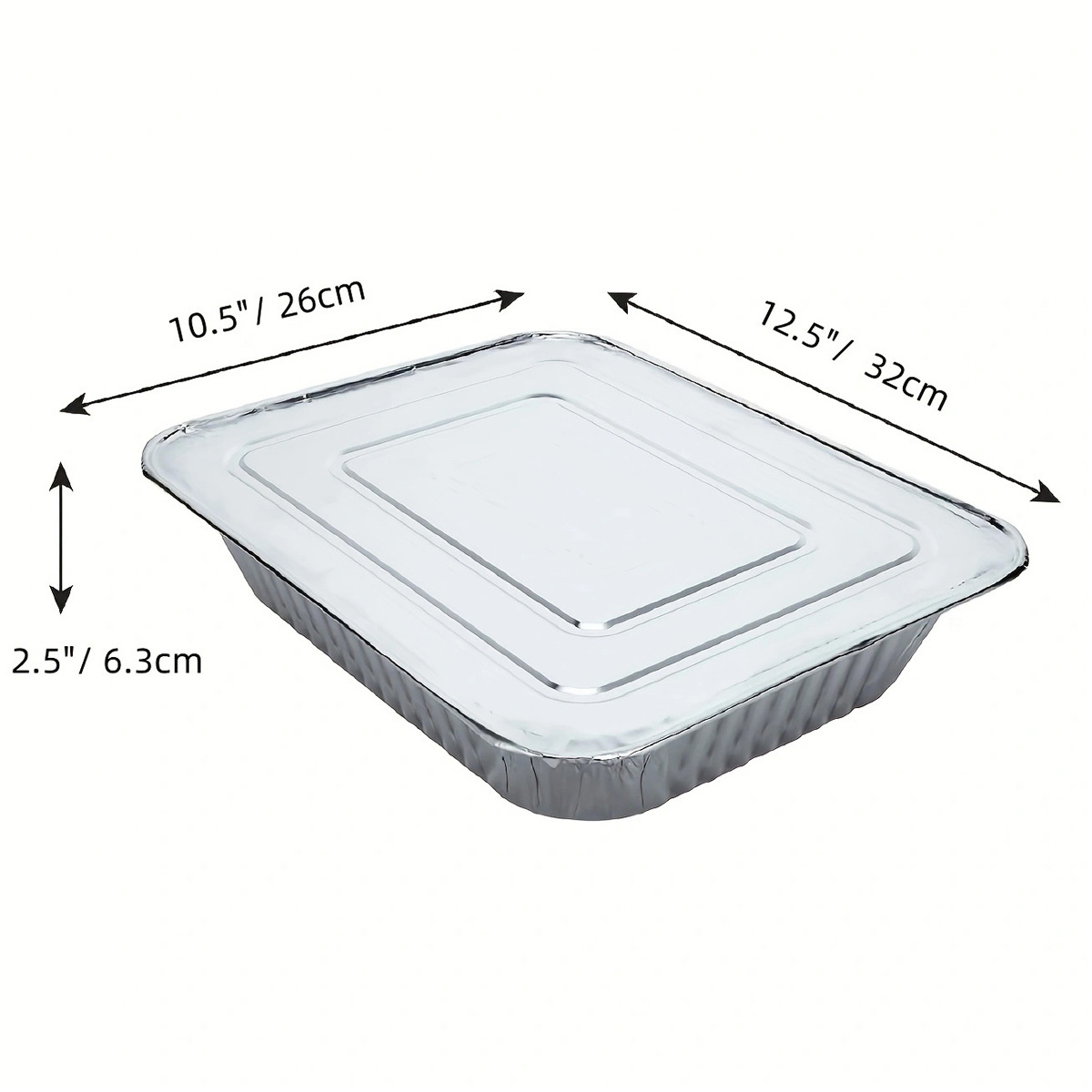 AIDUZETY Heavy-Duty 13x10 Inch Aluminum Pans with Lids -（10-Pack） for  Durable and Convenient Use