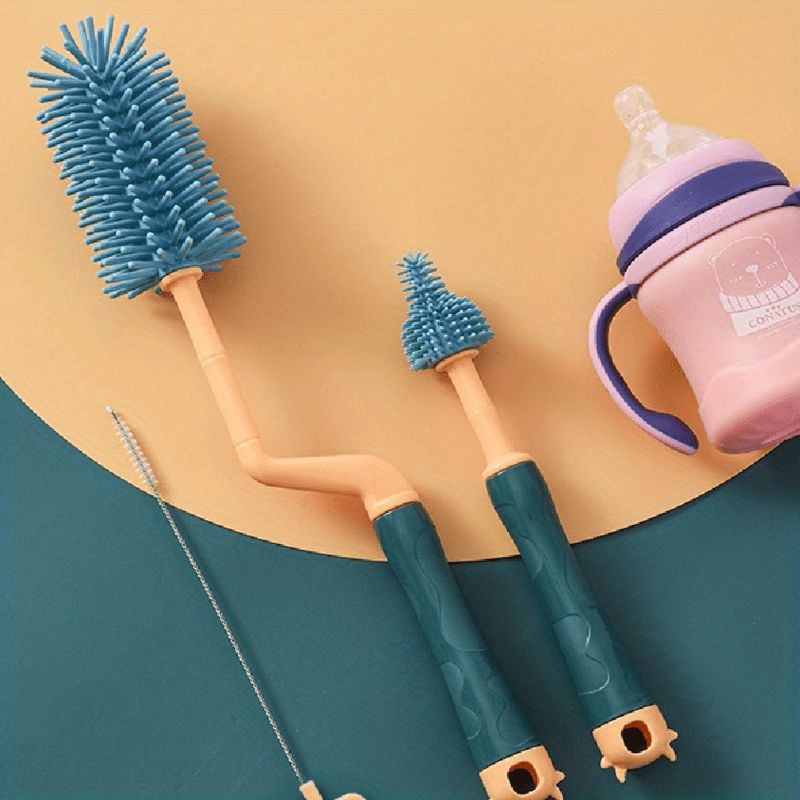 A-Brush Silicone Bottle Cleaner Brush, 2 Piece Set, Flexible, Long Handle -  Water Bottle Cleaner, Baby Bottle Nipple Brush for Plastic & Glass