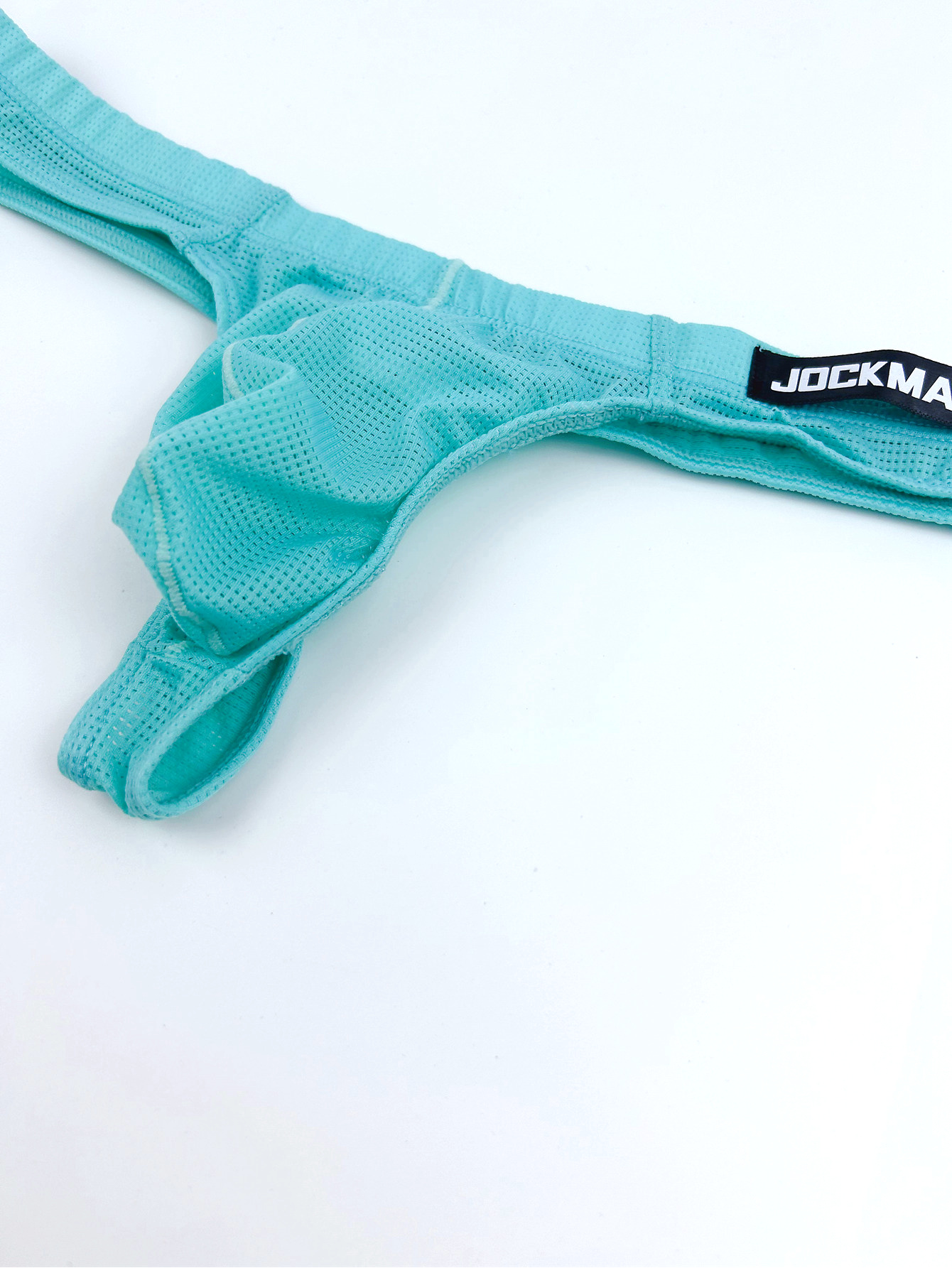 Men's Adjustable Pouch G-String thong - shown in Turquoise