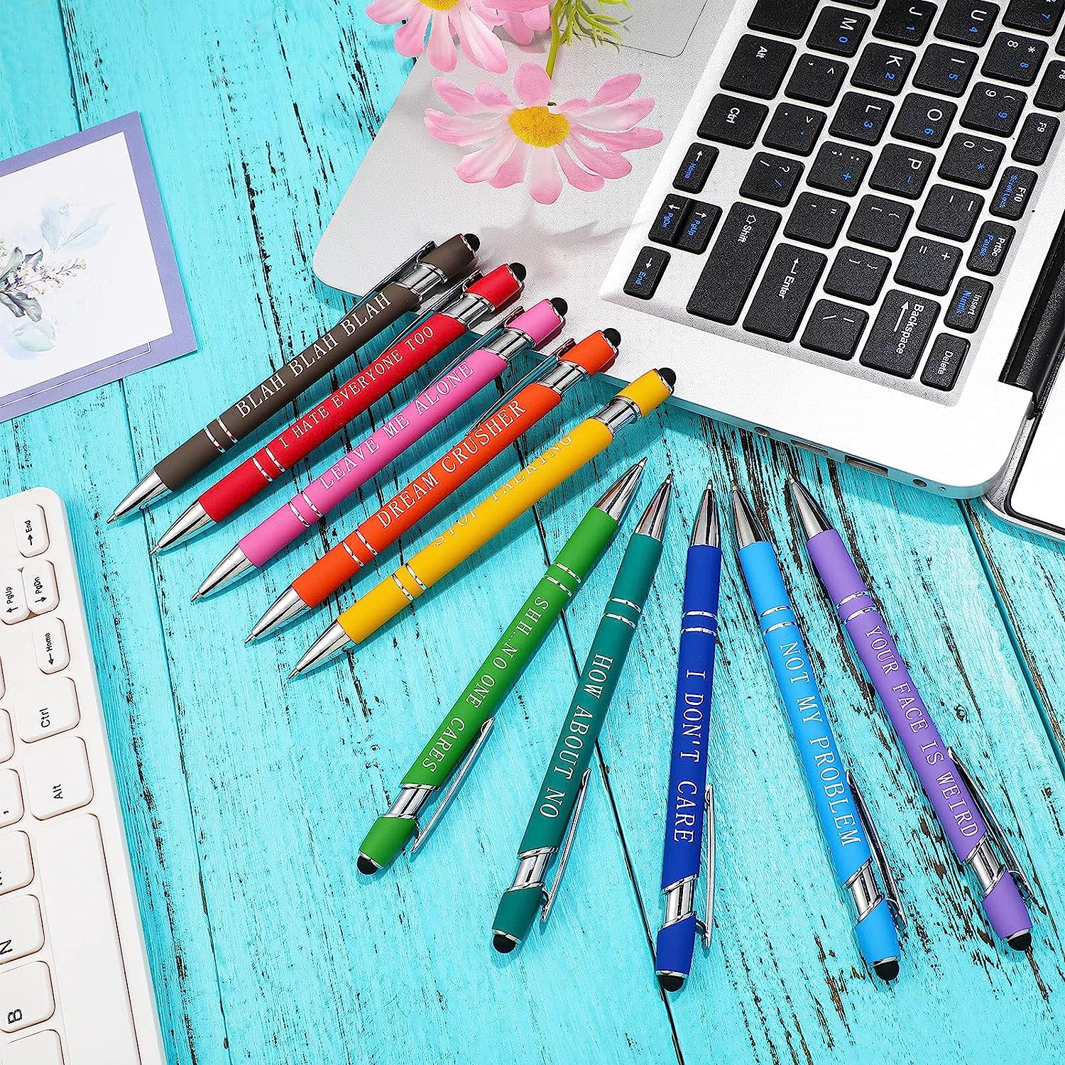 10pcs Ballpoint Pen Office Inspirational Quotes Handwriting Pen ...