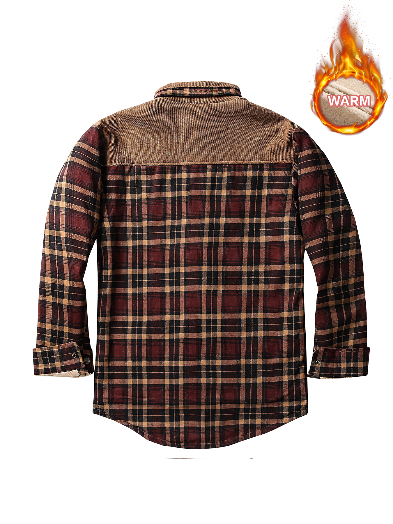 Chaqueta Camisera Botones Manga Larga Franela Hombre Patrón - Temu