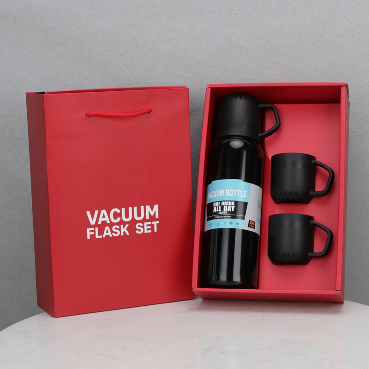 Vacuum Flask Set With 3cups -500ml