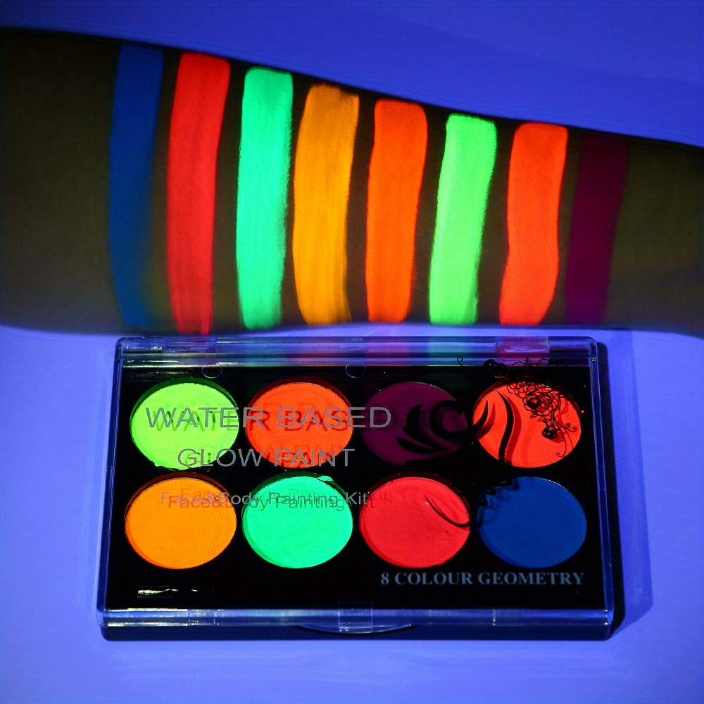 UV Body Paint Set, 6 Tubes Set 10ml / 0.34oz UV Neon Face & Body Paint Neon  Fluorescent UV Blacklight Glow Safe Non-Toxic Bodypaint For Halloween Make