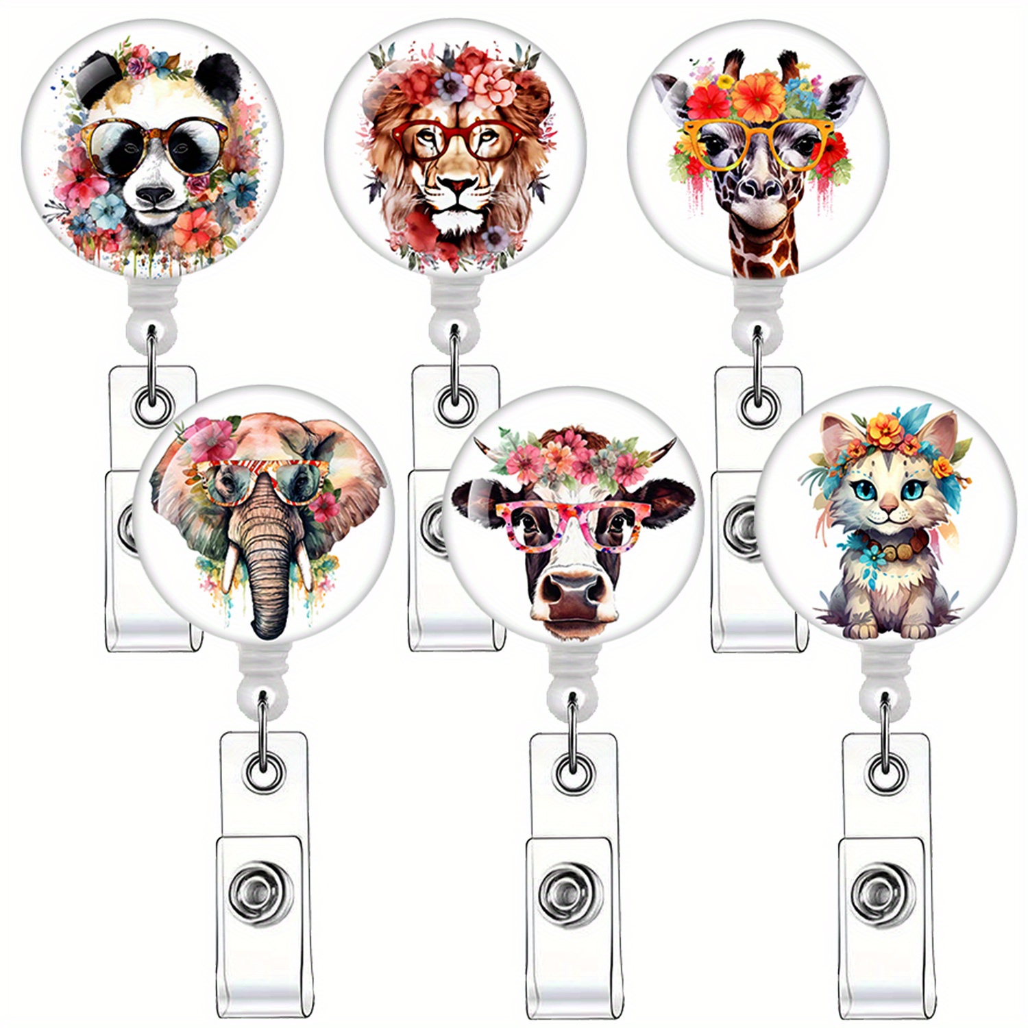 6pcs Cute Unique Nurses Badge Reel Retractable Badge Holders Suitable For Nurses, Doctors, Teachers, ID Card Holders And Student Business Meeting