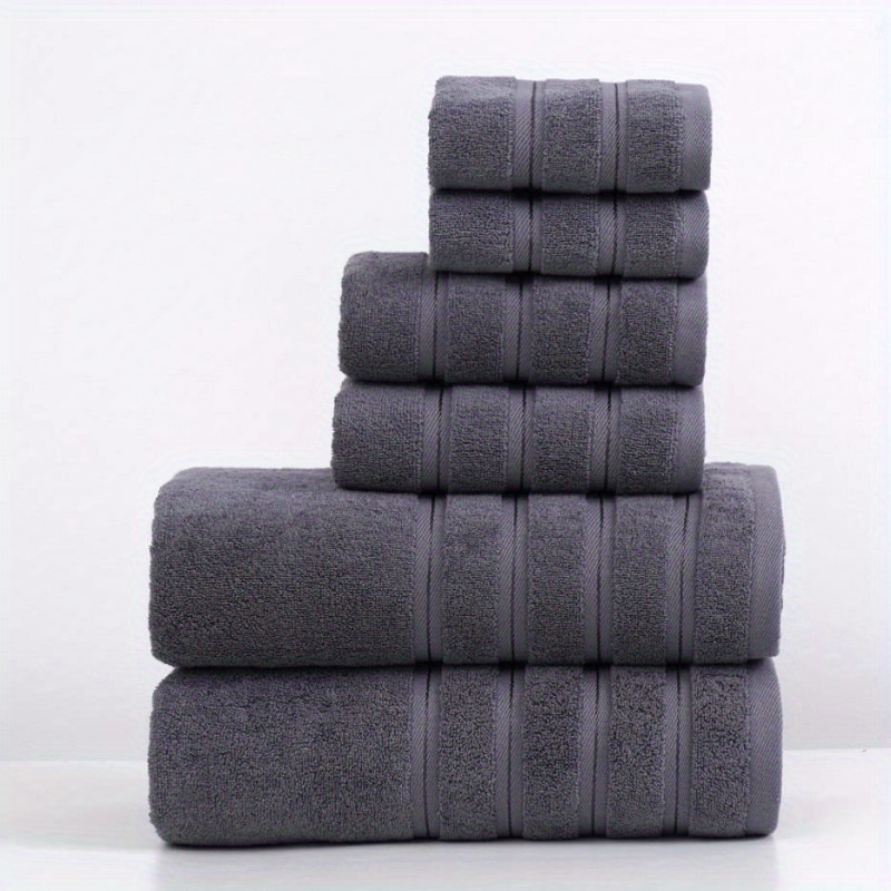 3/6pcs Black Towel Set, Bath Towel Hand Towels Washcloths Set, Soft  Absorbent Towels For Bathroom, Bathroom Supplies