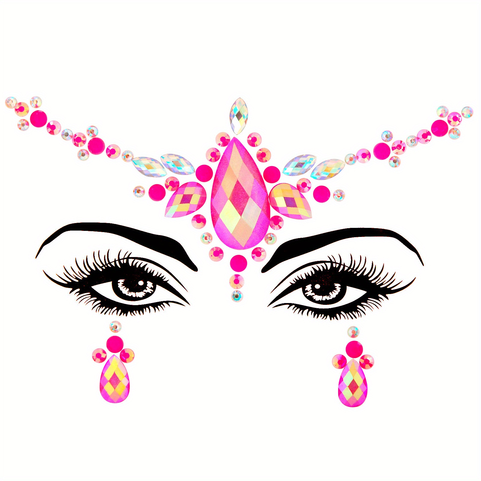 Fashion Cosplay Tattoo Face Eyes Crystal Diamond Glitter Eyeshadow Sticker  Rave Festival Makeup Body Art Accessories - Body Paint - AliExpress