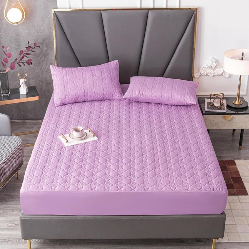 Waterproof Fitted Sheet Bedding Cover Bedcloth Solid Color - Temu