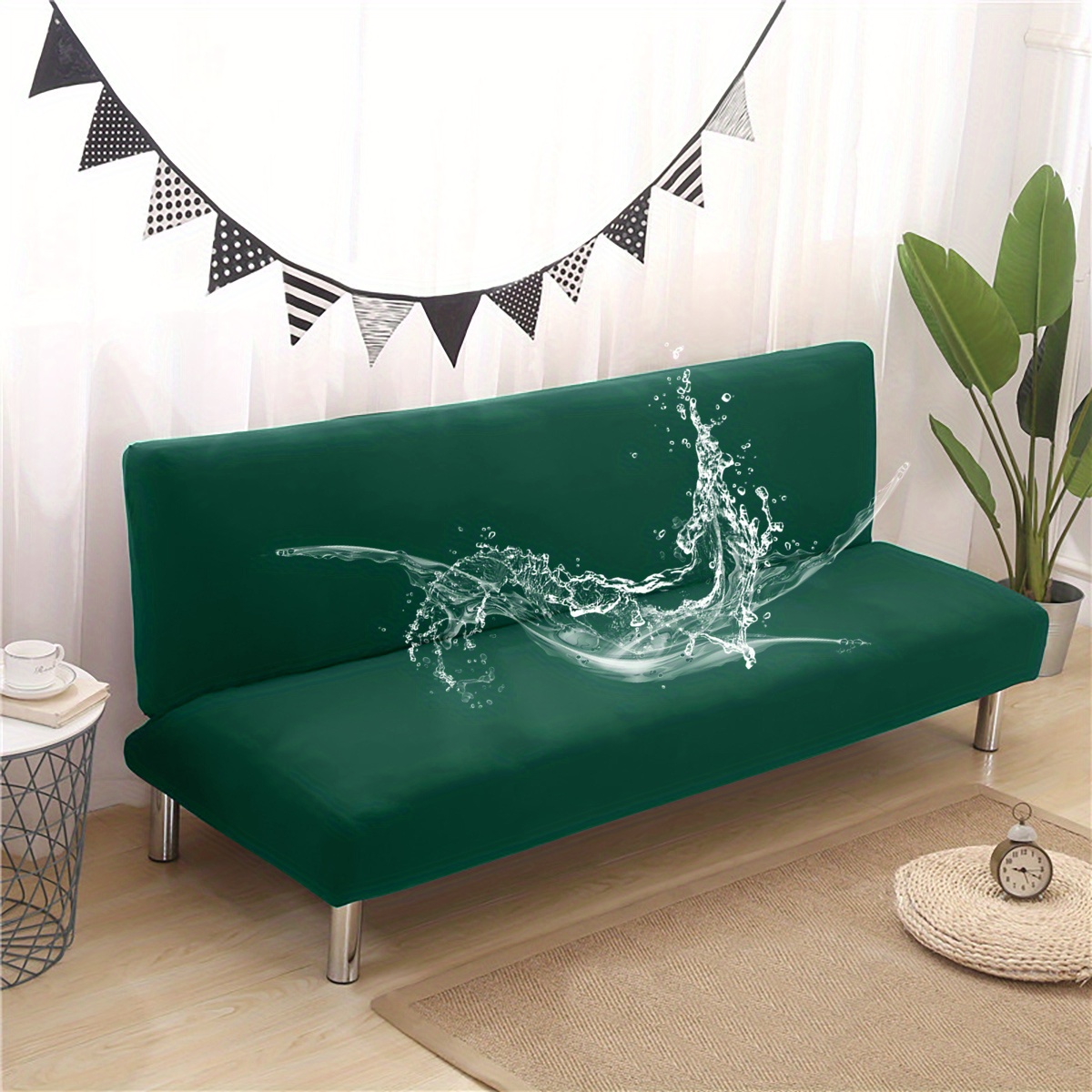 Armless Sofa Slipcover Waterproof Stretch Sofa Cover Futon Temu