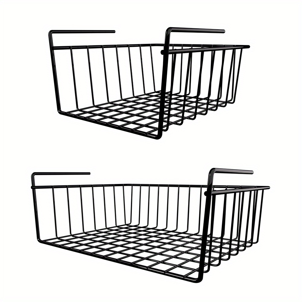 Home-organizer Tech Under Cabinets Shelf Basket Rack Shelf Storage  Organization Basket (Black)