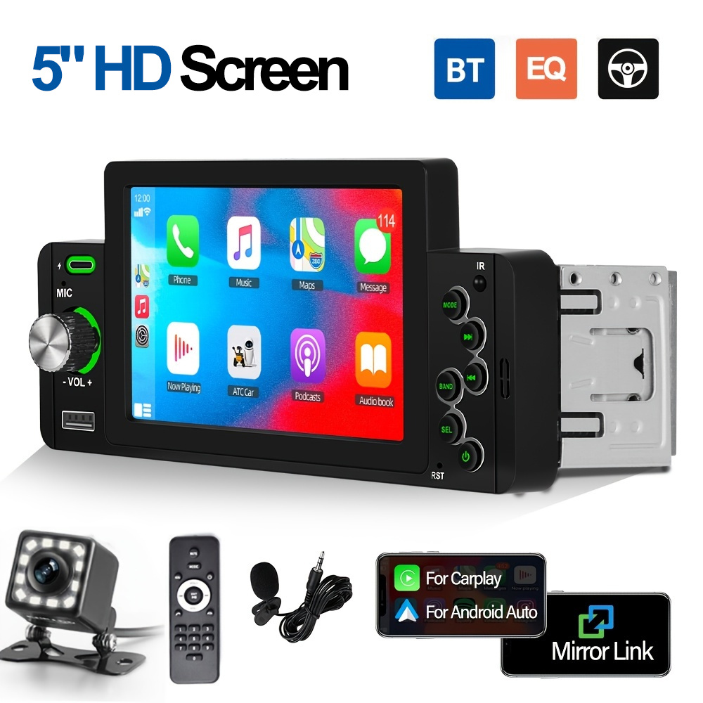 Single Din Car Stereo Carplay Android Auto Touch Screen Car - Temu