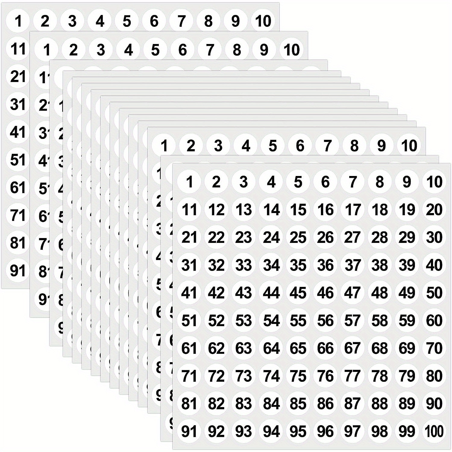 50 Fogli Adesivi In ​​vinile Con Numero Corrente Etichette Rotonde Piccole  Adesivi Per Inventario/oggettistica Per Interni Ed Esterni, Deposito