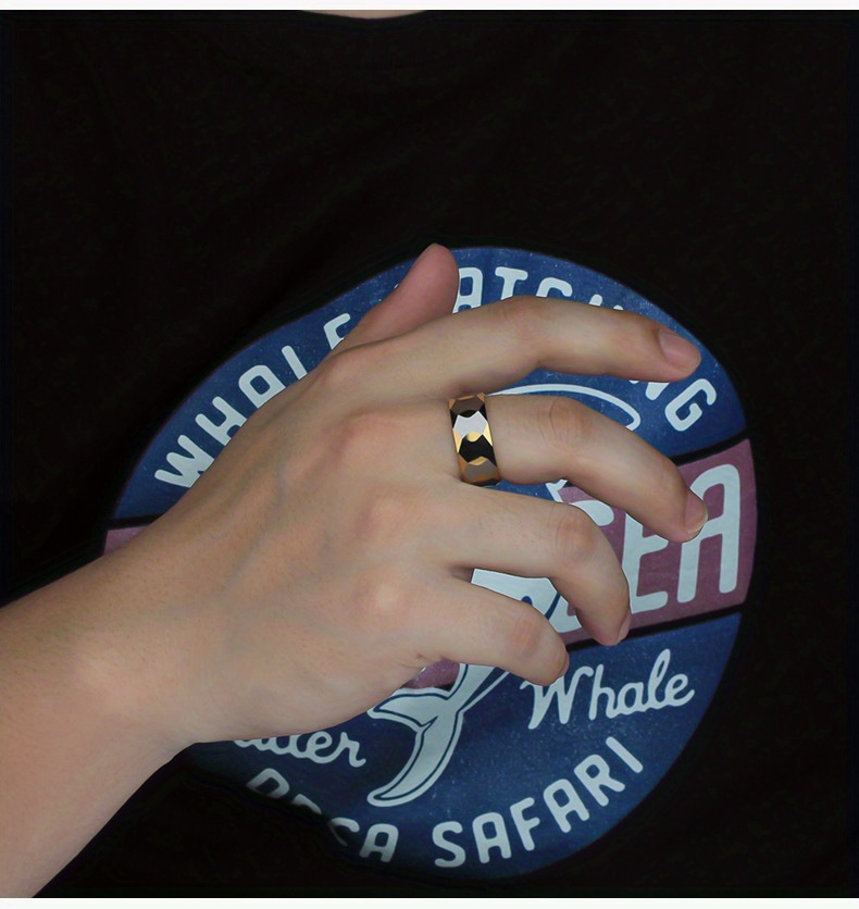 mens   steel ring 2023     steel ring unisex   steel ring geometric prism ring details 1