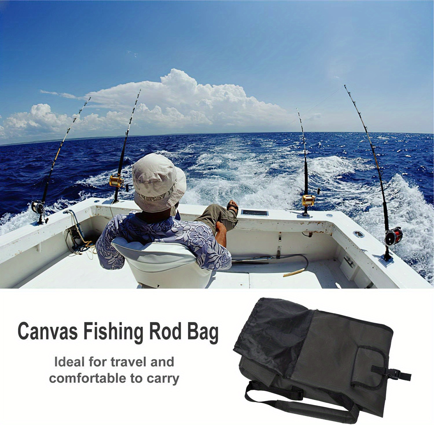 Fishing Rod Bag 5 Poles Waterproof Lightweight Fishing Gear - Temu