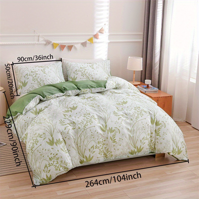 Funda nórdica verde floral para cama de 90cm Talla Cama 90 cm