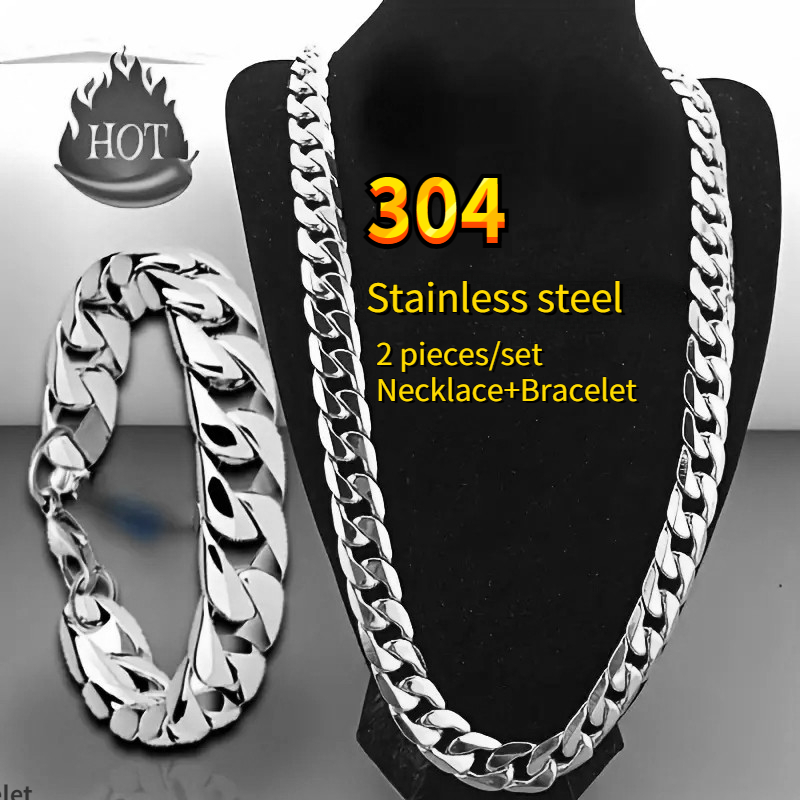 ネックレスstainless steel ネックレス×ブレス　セット