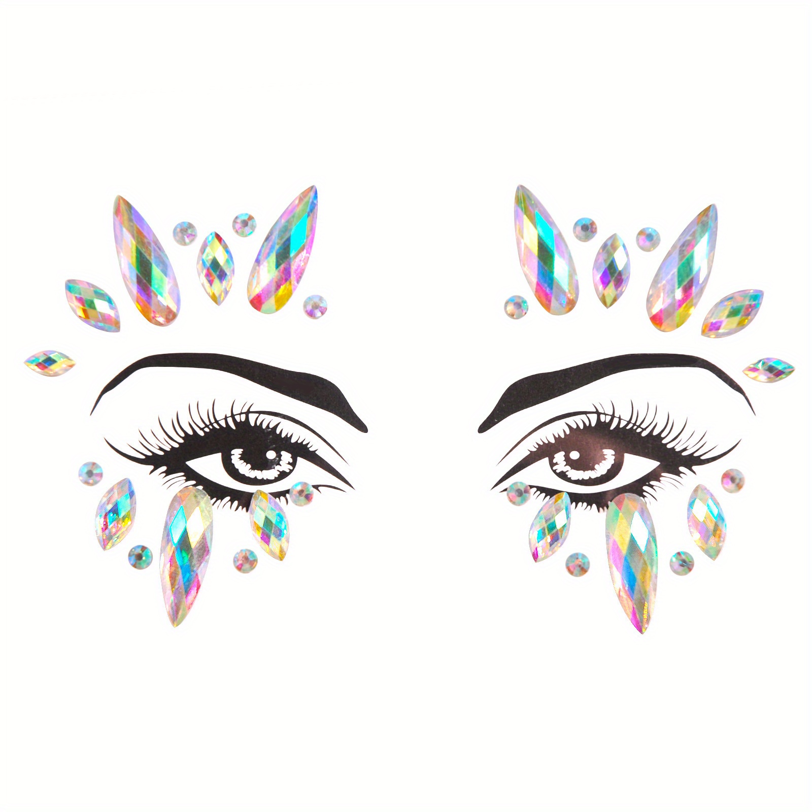 Face Gems Glitter Glow in The Dark, 4 Pcs Face Jewels for Festival  Halloween Crystal Rhinestone Face Sticker Eye Body Face Gems for Kids Girls  Women (Luminous) : : Everything Else