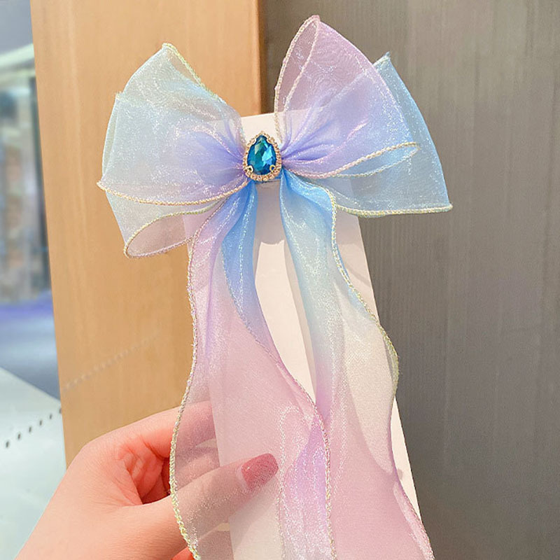 3Pcs Hair Bows Ribbons for Girls Colorful Ribbon Hair Clips for Girls Long  Organza Ribbon Hair Clips for Girls Gifts