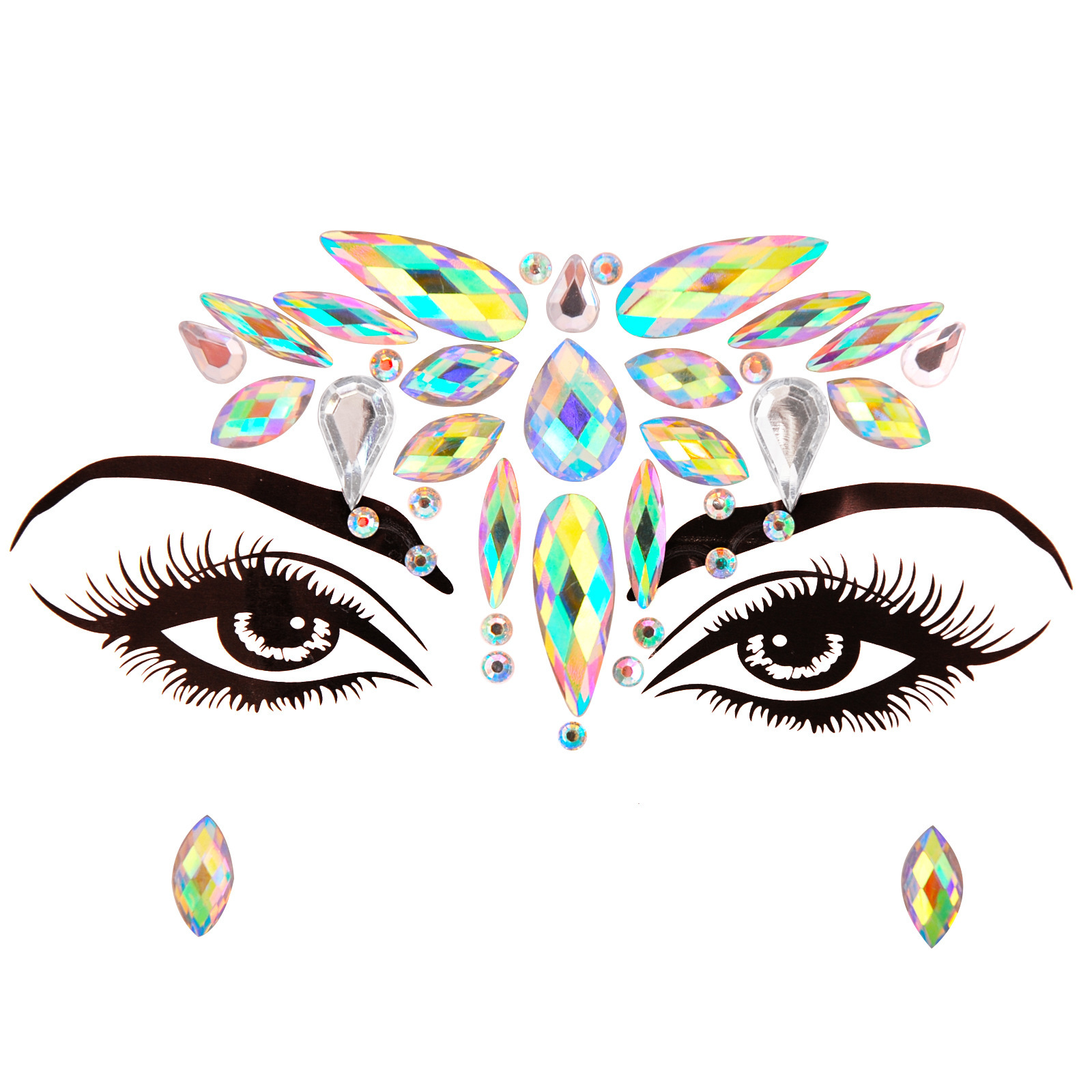 Eye Gems Face Jewels Acrylic Pearl Sticker Decal Party Body Art Decoration  Tool