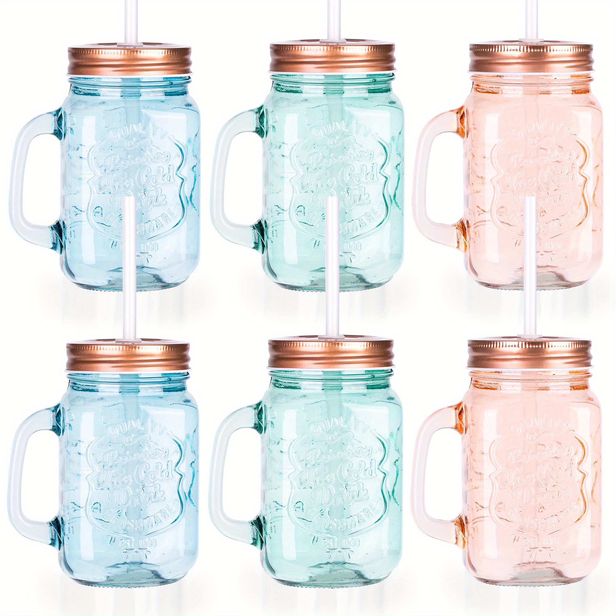 Mason Jar With Handle, Mason Jars With Lid And Straw, Juice Jars With  Straw, Smoothie Jar, Glass Jar With Straw, Mug With Straw, Coffee Jar