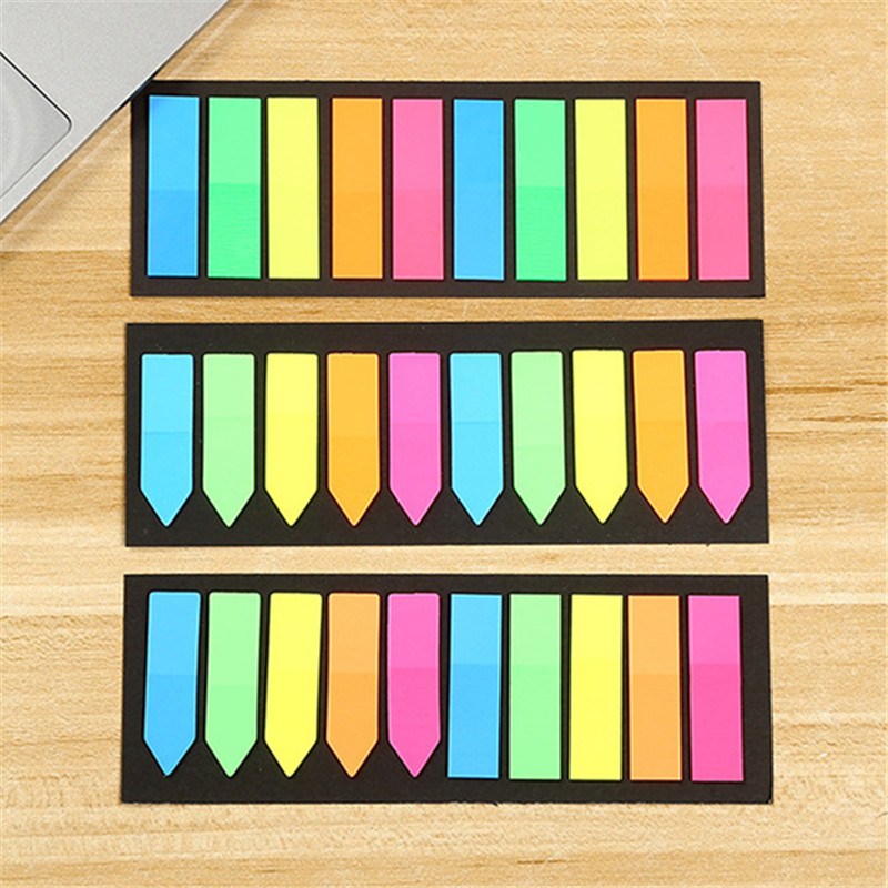 200x Fluorescence Sticky Notes Memo Flags Bookmark Marker Tab Sticker