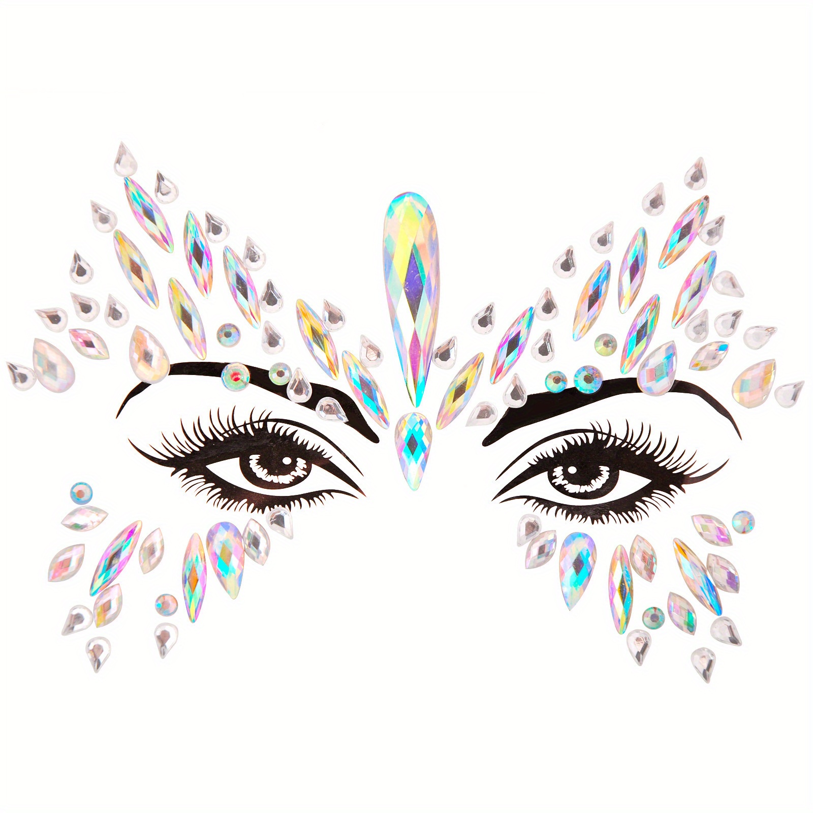 Rhinestones Face Jewels Crystal Body Makeup Sticker Face Gems Glitter Face  Sticker for Stage Party Face Body Dress Up Decoration - AliExpress