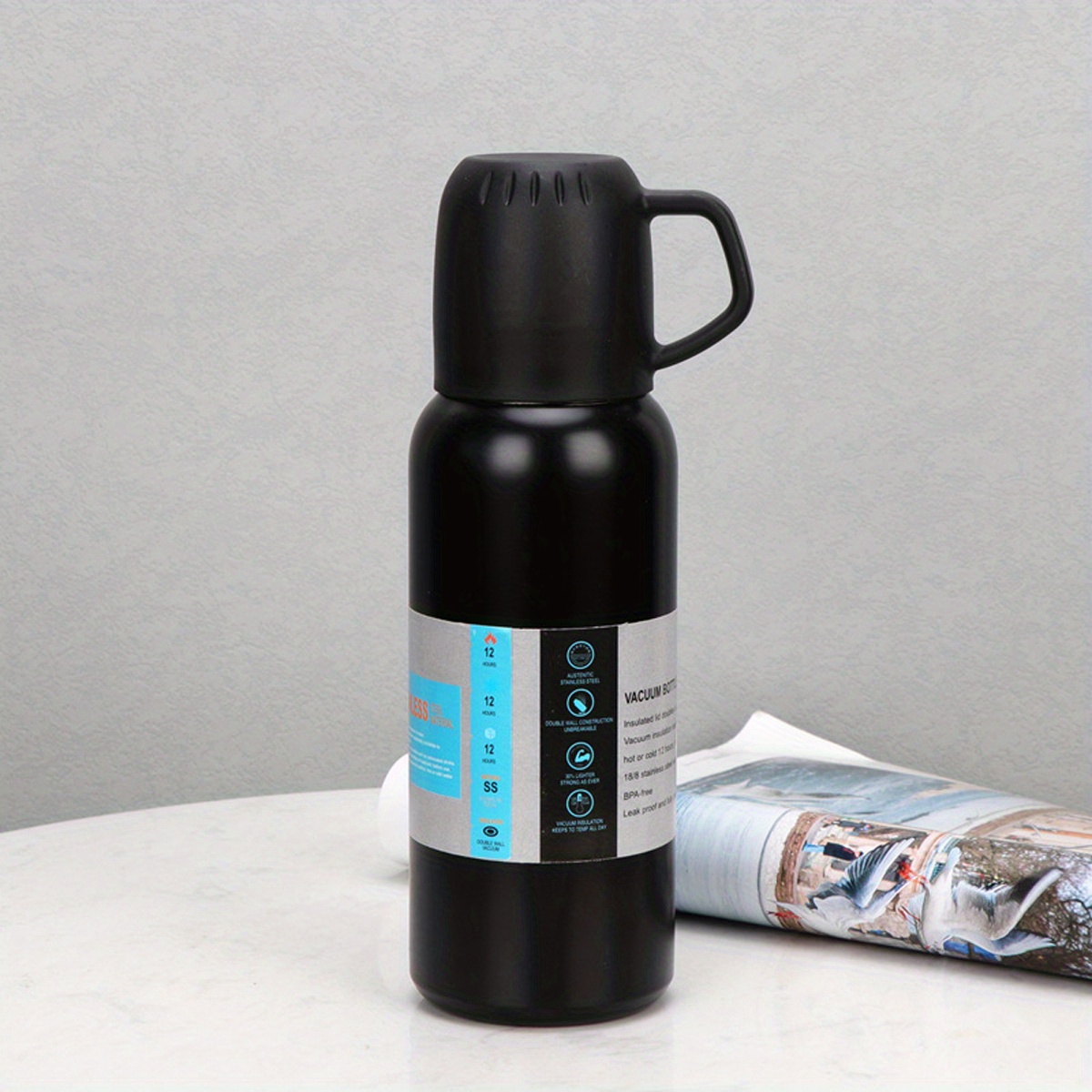 Stainless Steel Insulated Water Bottle Set With 3 Lids - Keep Your Drinks  Hot Or Cold All Day Long - Temu