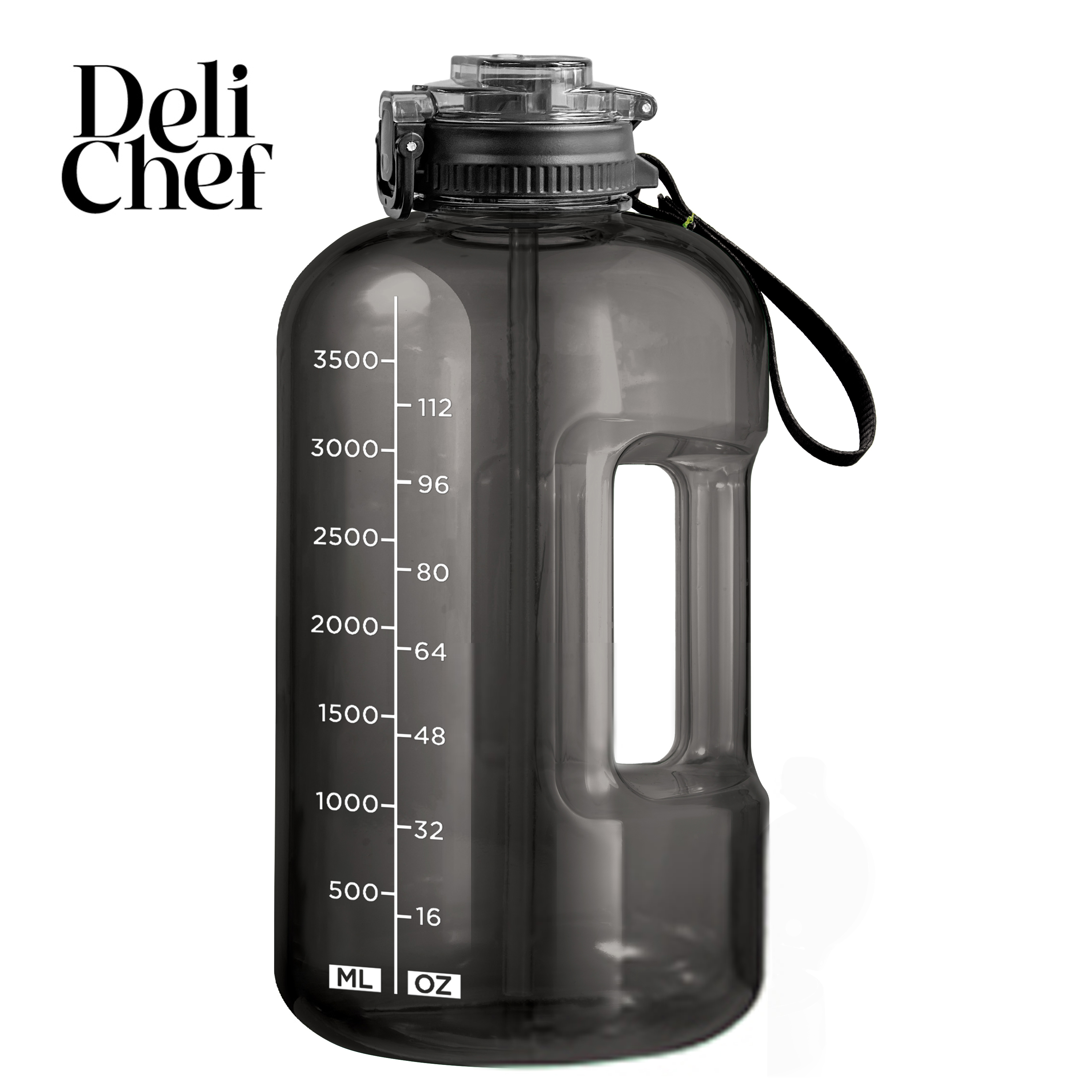 1pc Large Capacity Portable Outdoor Water Bottle With Handle