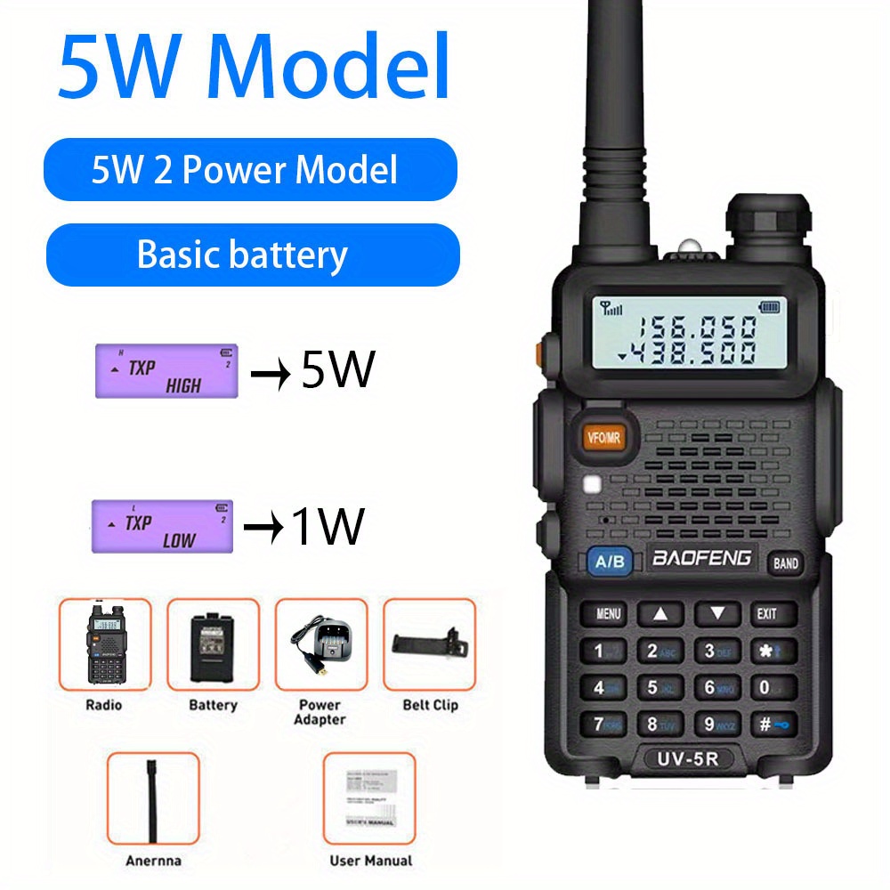 Baofeng Uv-5r Ham Radio Handheld- Upgraded Of Baofeng Uv-5r Dual Band Two-way  Radio Walkie Talkies With 3800mah Battery Temu Japan