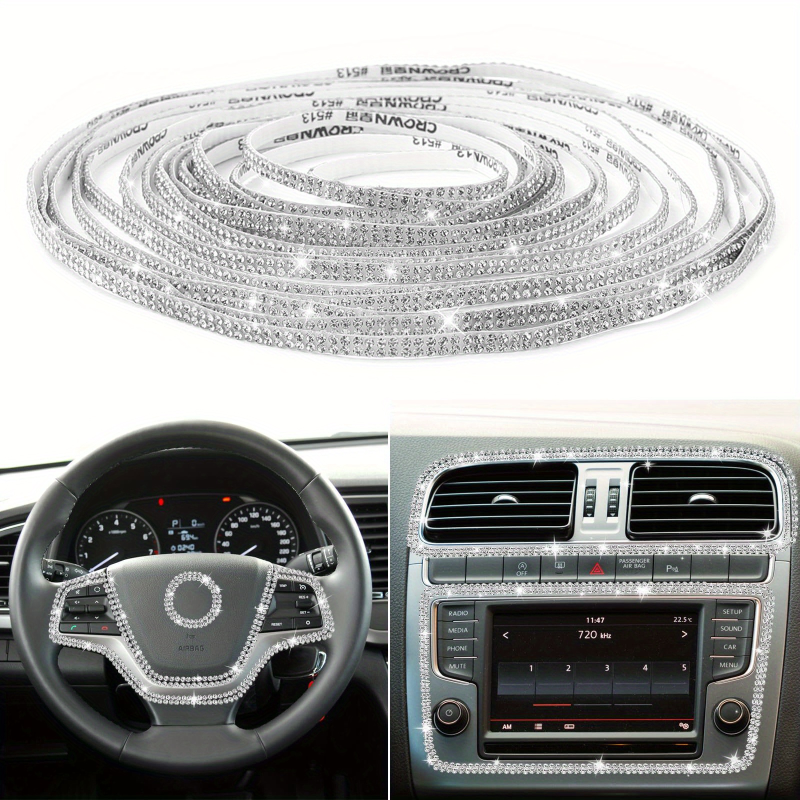 Bling Car Trim Self Adhesive Car Interior Exterior Accessories Car