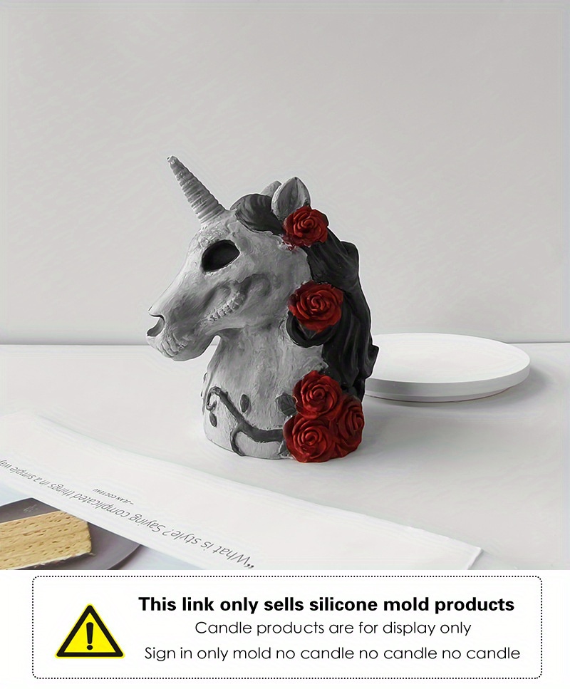 3D Stereo Unicorn Silicone Mold DIY Casting Candle Gypsum