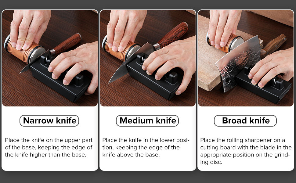 Tumbler Hob Knife Sharpener, Kitchen Knife Provides 15-20 Degree Sharpening
