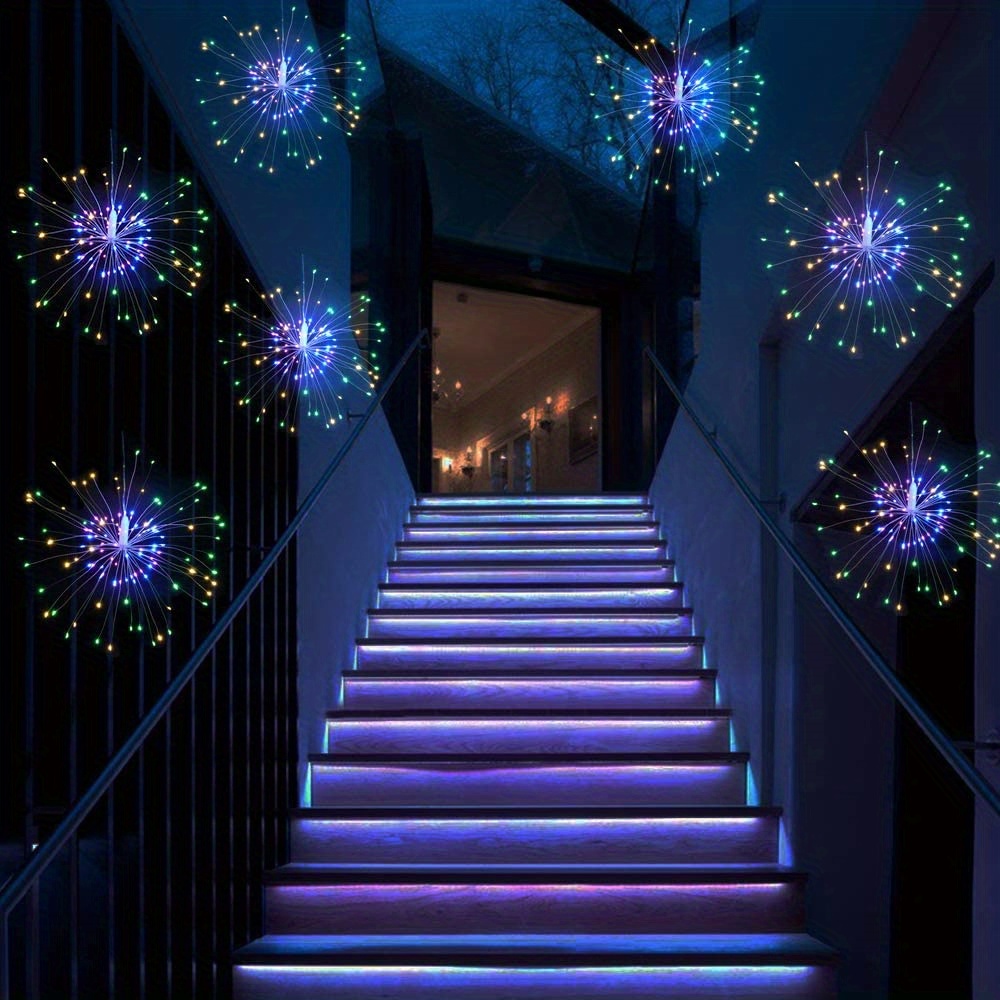 Firework Lights, Led Starburst Lights Hanging Fairy Lights Battery Operated  8 Modes With Remote Control For Garden Tent Christmas Party Decor - Temu