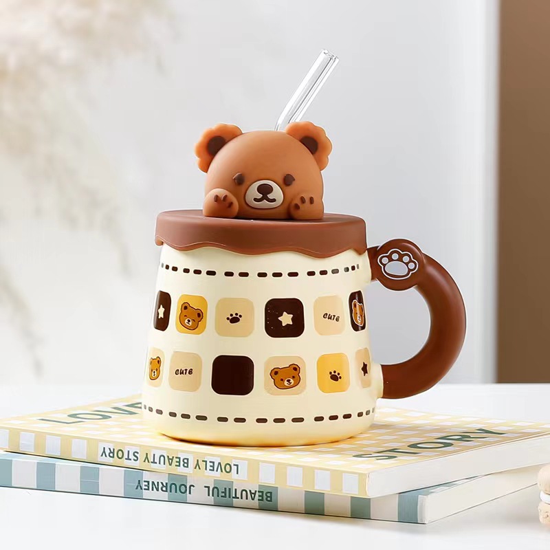 Cute Teddy Bear Beige Coffee Mug – My Kawaii Space