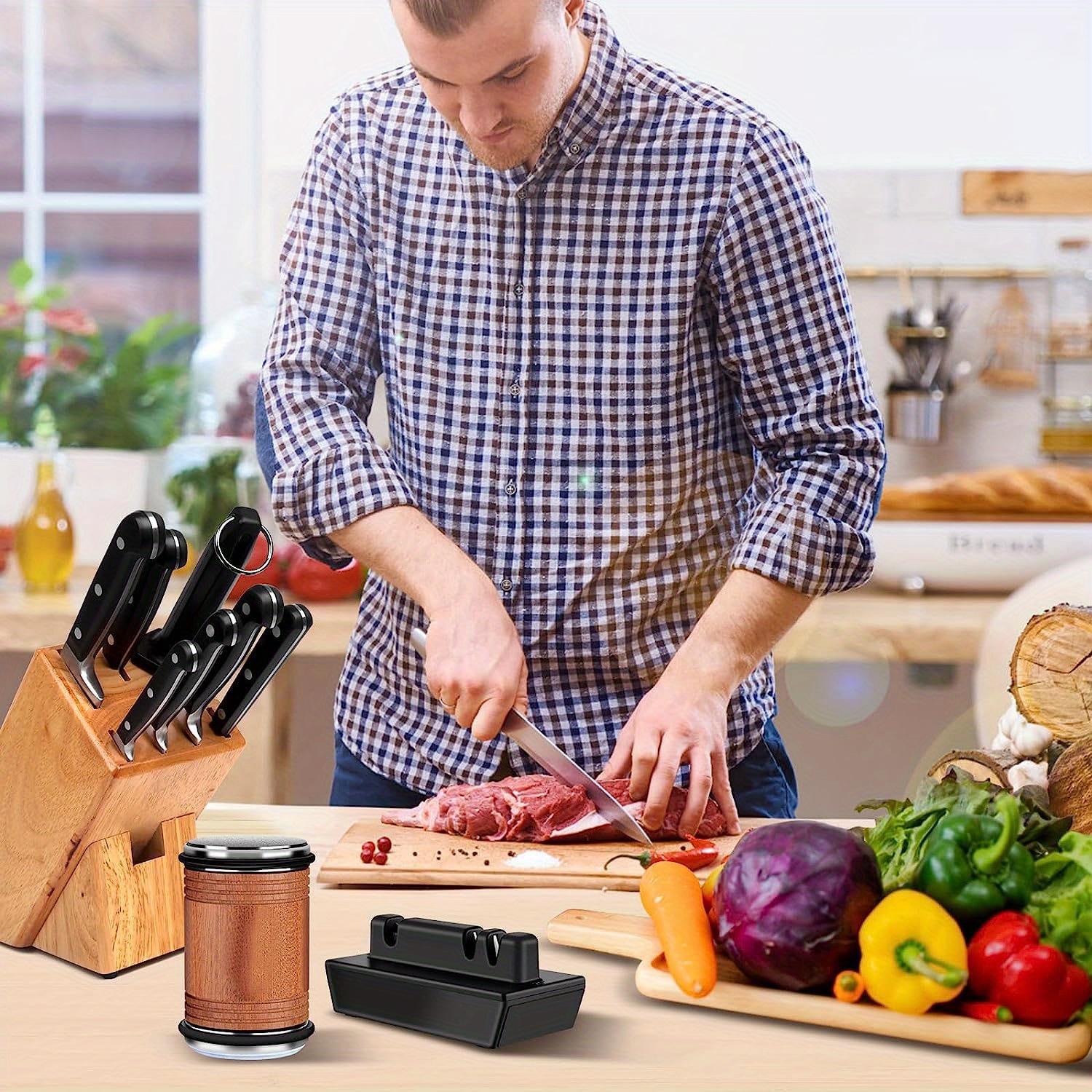 Say goodbye to conventional knife sharpeners. Sharpen your kitchen knives  with the Tumbler Rolling Knife Sharpeners #knifesharpening…