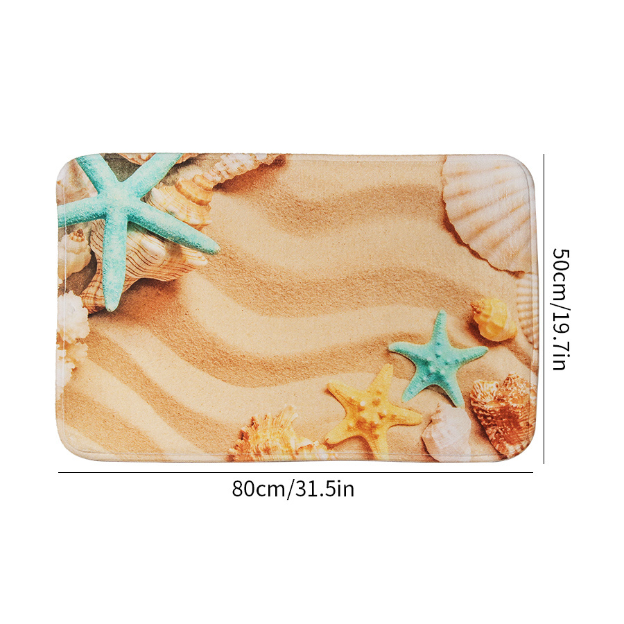 Non slip Diatom Mud Soft Bathroom Mat Beach Starfish Shell - Temu