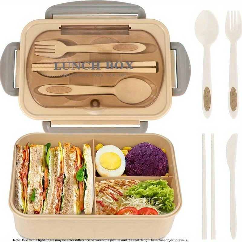 Cute Bento for Adults Kids with Handle and Utensils Leakproof