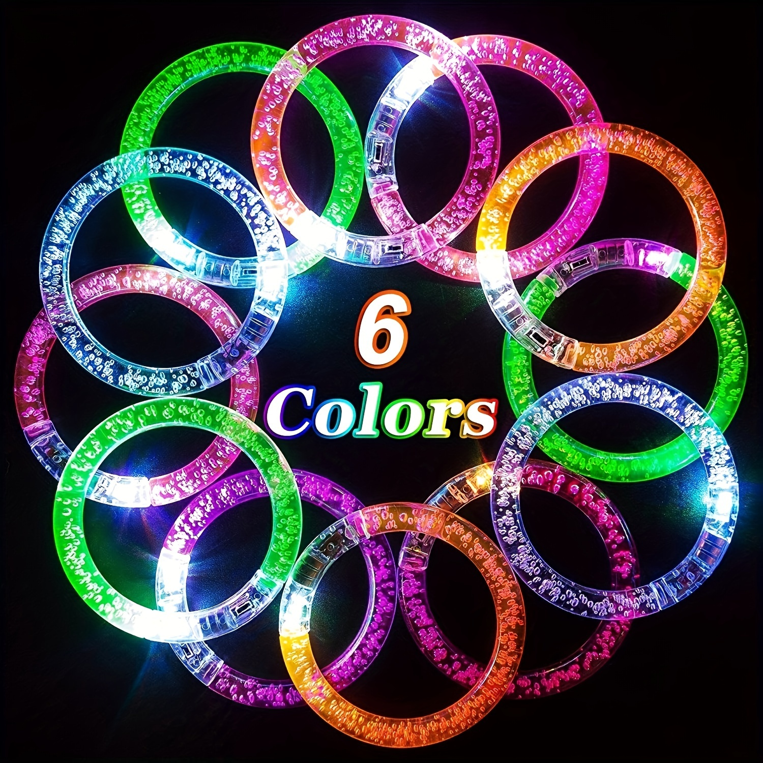 6pcs/set Bracelets LED Lumineux dans le Noir Fournitures de - Temu  Switzerland