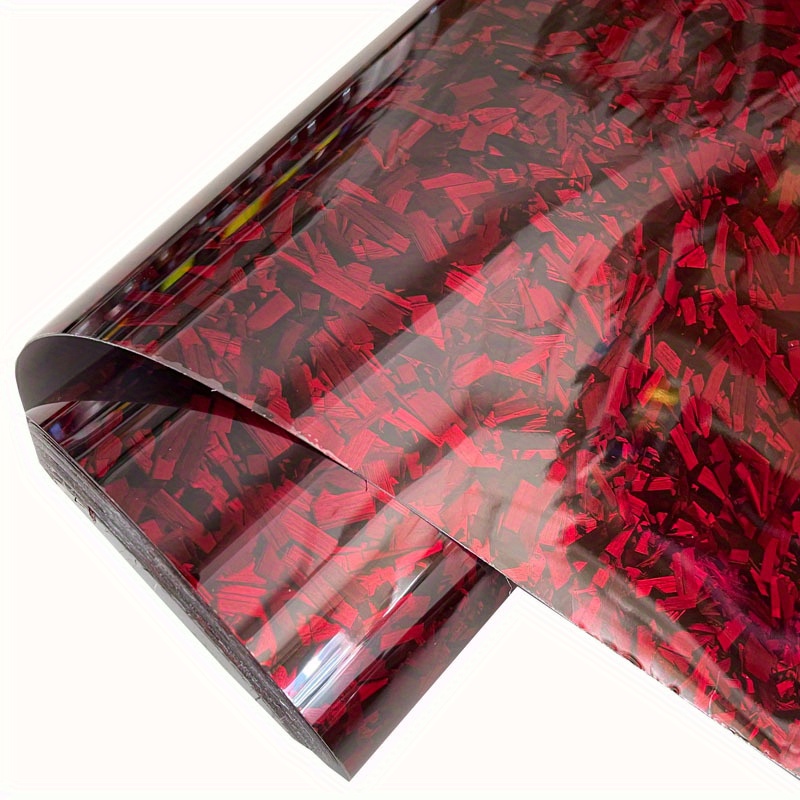 30x120 cm Rouge 3D Fibre de Carbone Vinyle Adhésifs Autocollant Stickers  Voiture Décorations