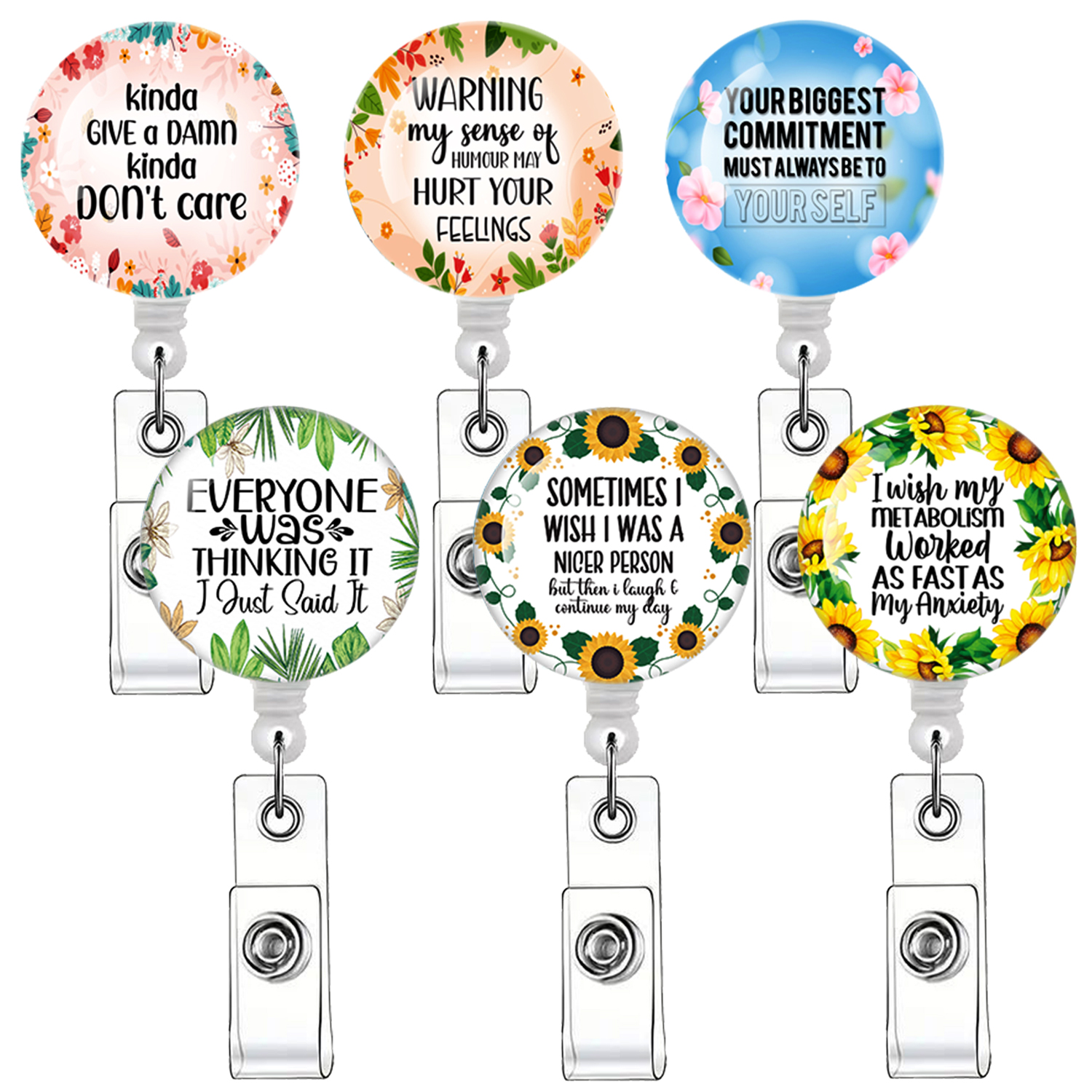 Home,pcs Cute Funny Badge Reel Retractable Badge Holders Suitable for Nurses,Doctors,Teachers,ID Card Holders and Student Business Meeting School