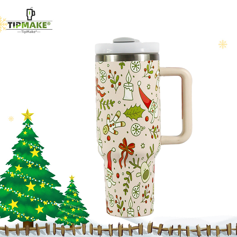 Christmas Pattern Water Bottle Portable Creative Car Tumbler - Temu