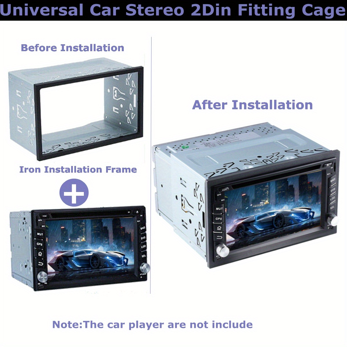 Universal Car Stereo Double Din Fitting Cage Mounting Frame - Temu United  Arab Emirates
