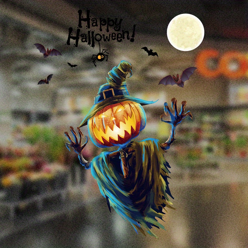 Halloween Pumpkin Light Window Glass Sticker Removable Wall - Temu New ...