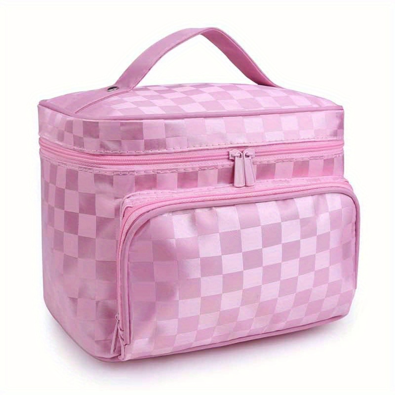 Large Travel Makeup Bag Professional Cosmetic Case, Striped