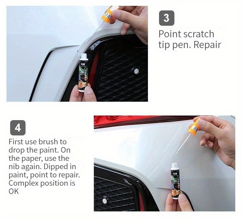 Car Paint Touch Up Paint Pen Pearl White Silvery Gray Black - Temu