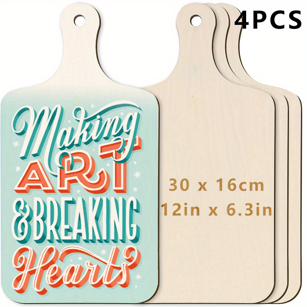 4Pcs Craft Cutting Board Wood Craft Supplies Wooden Boards for Crafts Wood  Crafts Small Cutting Boards