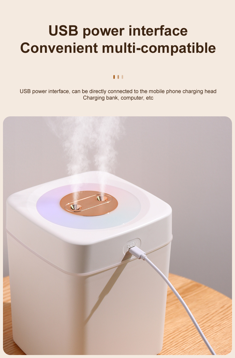3000ml large capacity double spray led light humidifier silent large spray essential oil diffuser suitable for bedroom office and plant with 6pcs replace filters option details 9