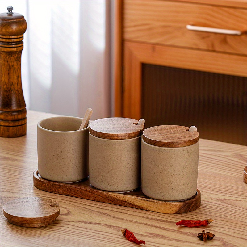 Ceramic Kitchen Canisters Sets  Sets Seasonings Spice Jars