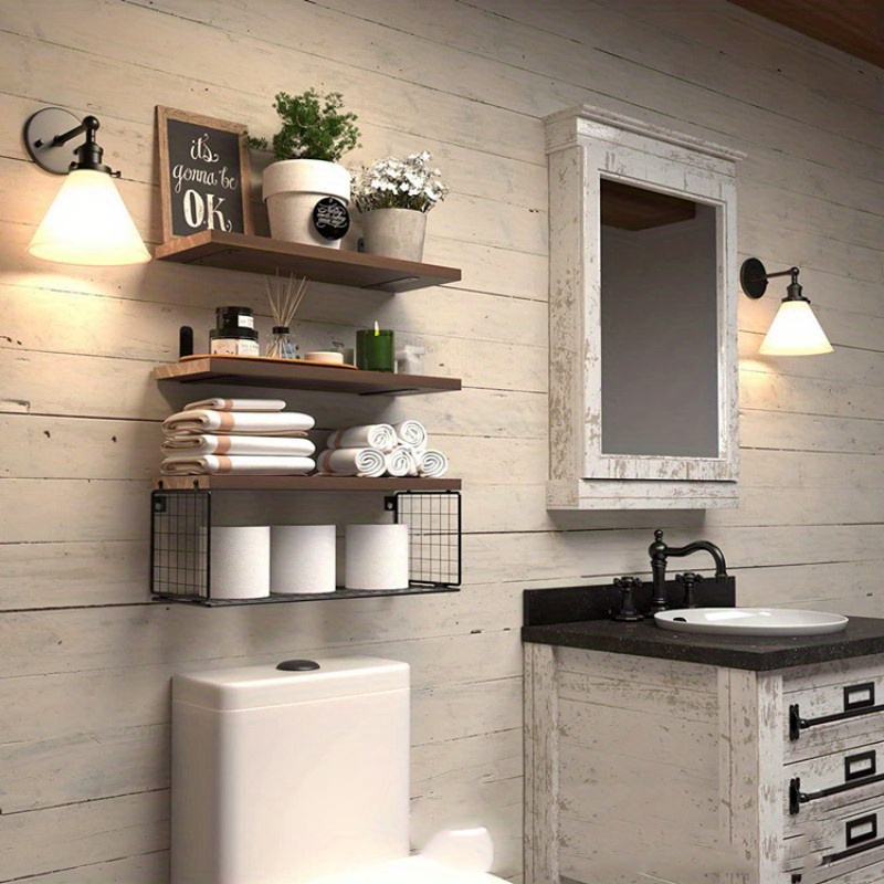 Bathroom Storage Shelf - Rustic Farmhouse Bathroom Storage and Organiz –  TJS CUSTOM DESIGN AND DECOR