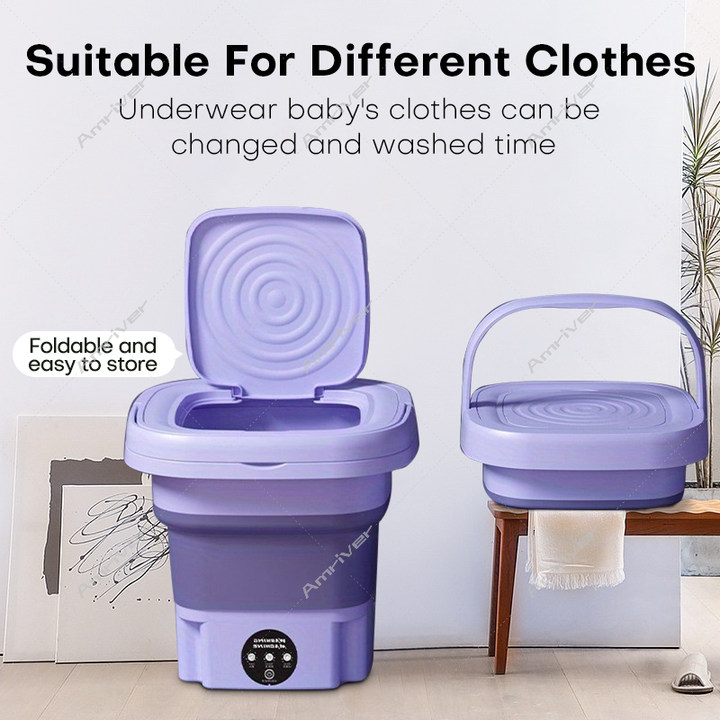Mini Folding Portable Semi automatic Washing Machine Blue - Temu